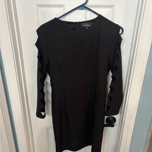 Lulu's Elegant Black Long Sleeve Dress